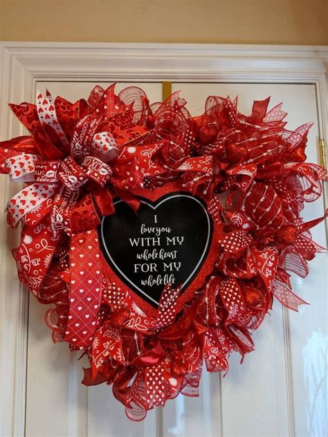 Valentine's Day Wreath Heart Wreath Front Door Wreath ...