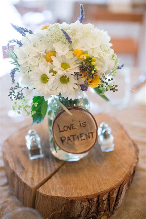 35 Rustic Wood Slab Centerpieces Into Your Wedding