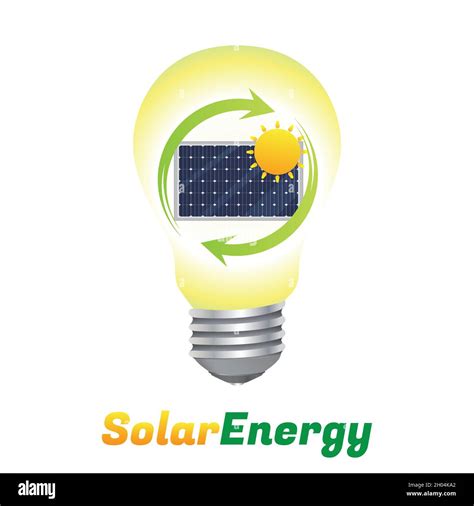 Solar Energy Logo Green Energy Concept Light Bulb With Solar Panel