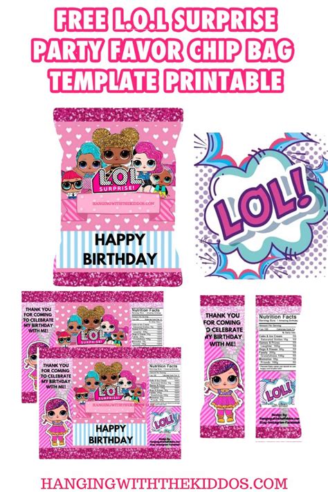 They are ready to print or keep personalizing to your taste. FREE L.O.L Surprise Party Favor Chip Bag Template ...