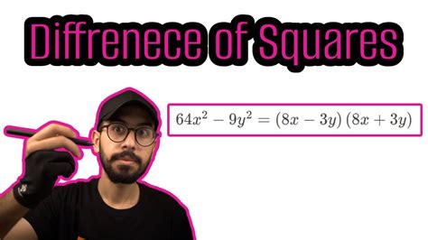 How To Factor The Difference Between Two Squares Algebra Youtube