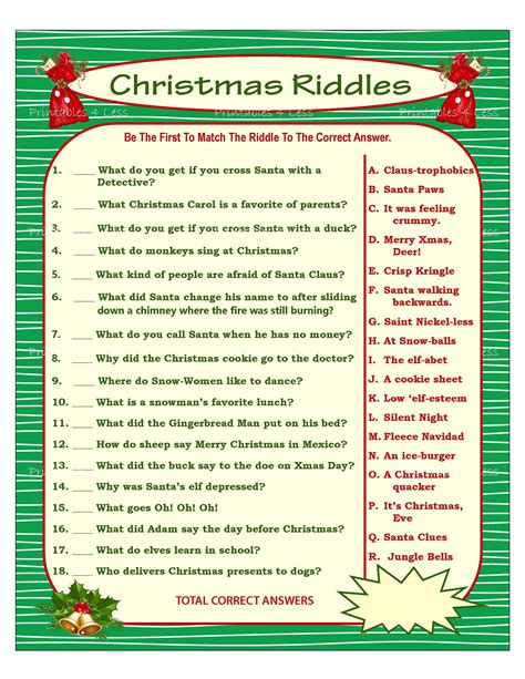 Christmas riddles that'll freeze your blood. Christmas Riddle Game DIY Holiday Party Game Printable | Etsy