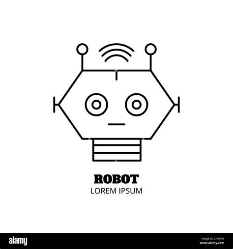 Robot Head Artificial Intelligence And Machine Learning Line Icon