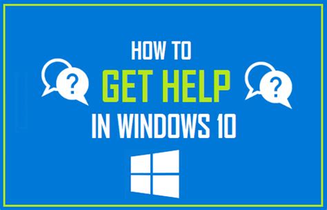 How To Get Help In Windows 10