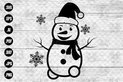 Snowman Svg Snowman With Snowflakes Svg Graphic By 99siamvector