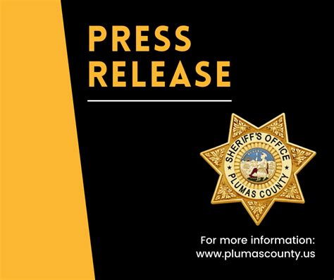 Update As Of 813 Plumas County Sheriffs Office