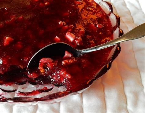 If you prefer a smooth cranberry i tried to make this cranberry orange relish recipe as simple as possible, and i think the ingredients list reflects that. Hundred-year-old Jellied Cranberry Sauce with Celery and Walnuts Recipe | Cranberry salad ...