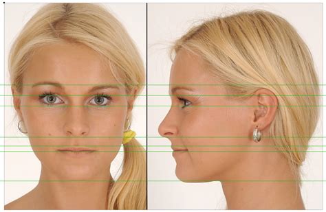 A Womans Face Is Shown With Lines In Front Of Her And Side By Side