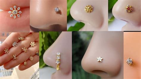 Gold Nose Pin Studs Design For Girls Daily Wear Beautiful Gold Nose