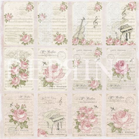 How to make luggage tags. Reprint - 12x12 - RP0326 - Music & Roses - Tags - Kreativ ...