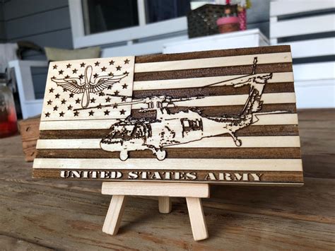 Us Army Aviation Personalized Desktop Wooden Flag Etsy