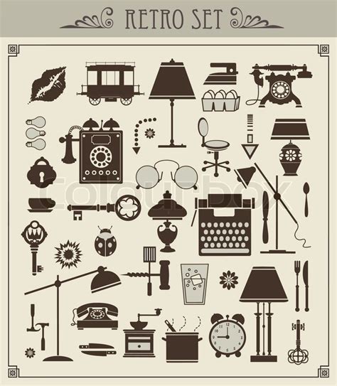 Vintage Objects Stock Vector Colourbox