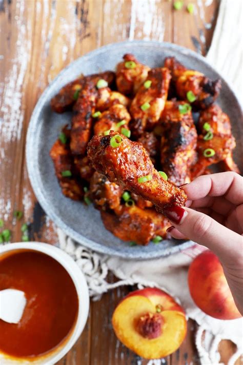 Bourbon Peach Bbq Wings1405 Cake N Knife