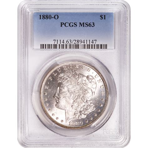 Certified Morgan Silver Dollar 1880 O Ms63 Pcgs Golden Eagle Coins