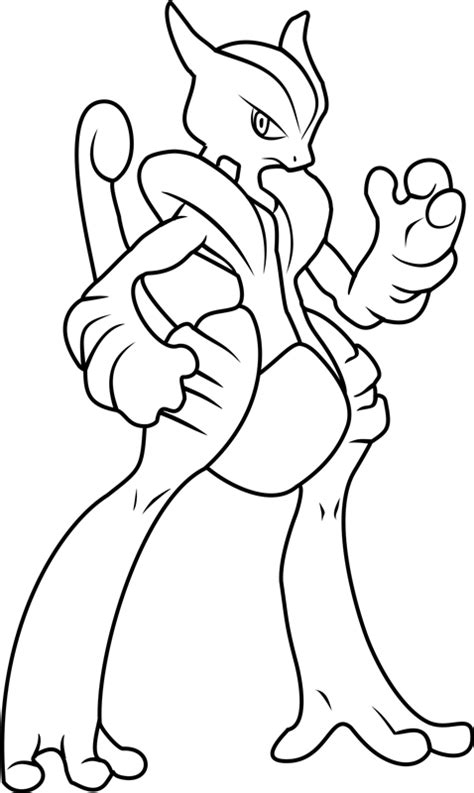 Mega Mewtwo X Coloring Page - Free Printable Coloring Pages for Kids