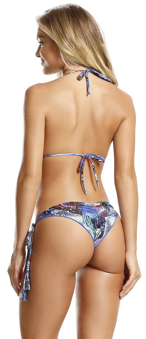 Printed Brazilian Scrunch Bikini With Reversible Bottom Oceano Hot