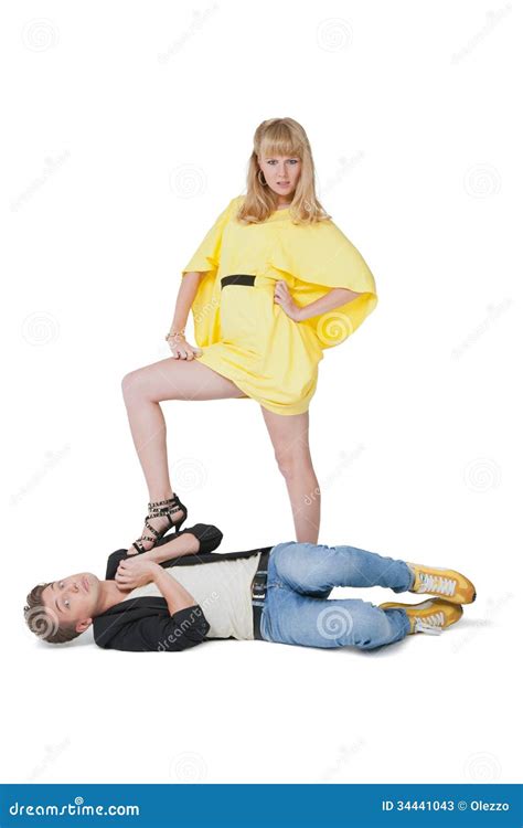 Strong Woman And Weak Man Stock Photos Image