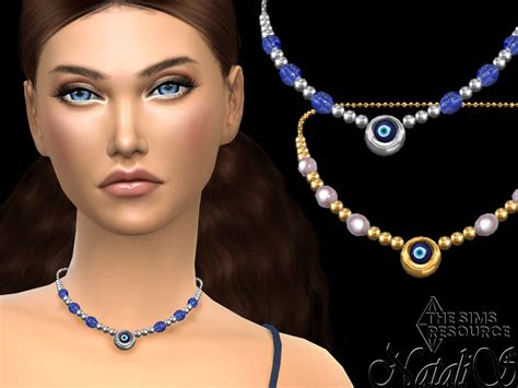 The Sims Resource Evil Eye Beaded Necklace