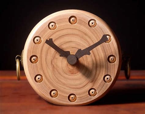 Handmade Wooden Art Desk Alarm Clock Feelt