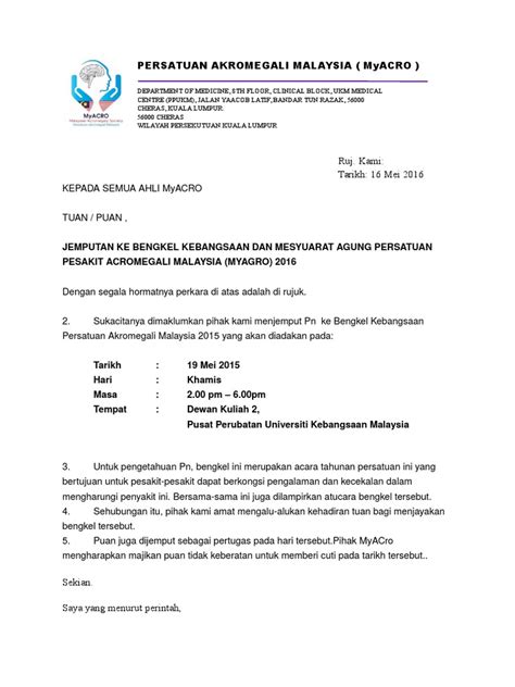 Contoh surat jemputan penceramah via www.scribd.com. Surat Jemputan