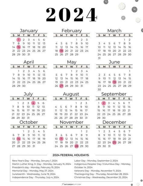 United States 2024 Calendar With Holidays 2024 Calendar With Week Numbers