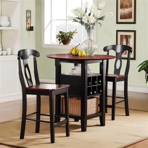 Homury 3 piece dining table set with cushioned chairs, modern counter height dinette set, small kitchen table set with 1 table and 2 chairs for dining room, kitchen, small spaces, espresso and brown. Top 20 Small Two Person Dining Tables | Dining Room Ideas