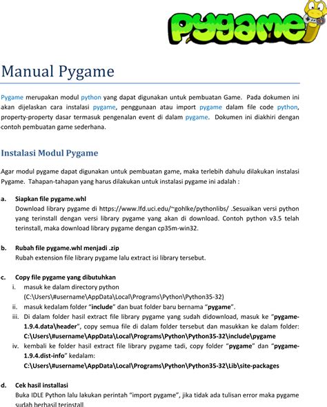 Manual Pygame