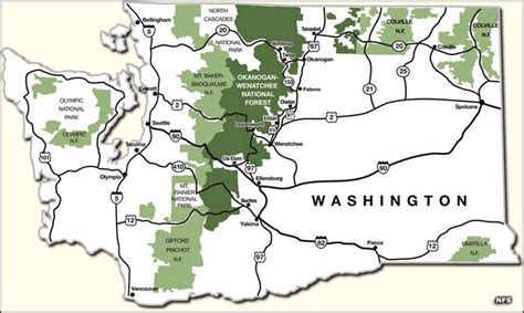 Washington National Forest Map Tourist Map Of English