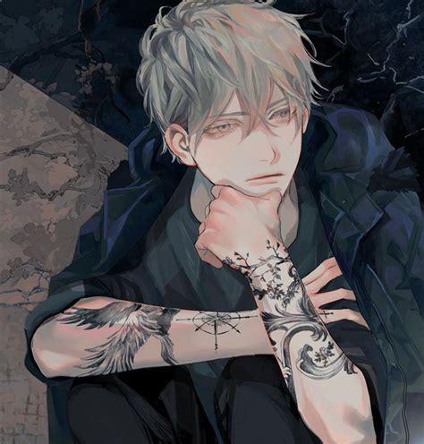 Male Anime Characters With Tattoos Hand Drawn Phoenix Tattoo Stock