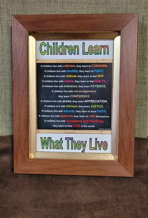 Children Learn What They Live Poem Quote By Dorothy Law Nolte Etsy