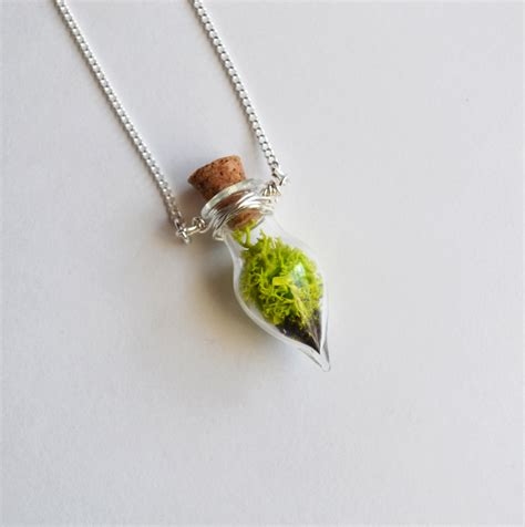 Moss Necklace Spring Jewelry Glass Terrarium Necklace Miniature