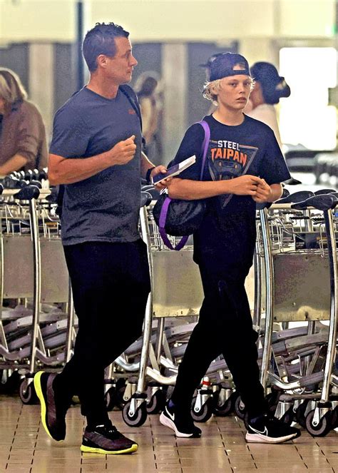 Lleyton Hewitt S Tennis Prodigy Son Cruz Carries His Gear At Brisbane Airport Daily Mail