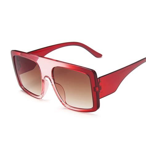 oversize vintage retro luxury designer style sun glasses red and pink square frame best trade in