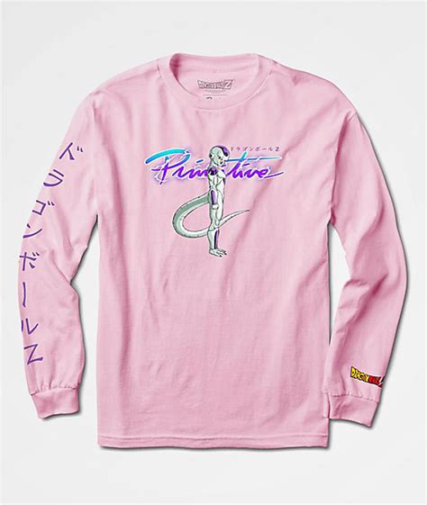 Primitive and dragon ball z are back at it again with the second wave of their signature collection of apparel featured with screen printed graphics of the iconic line of anime characters. Primitive x Dragon Ball Z Nuevo Frieza Pink Long Sleeve T ...