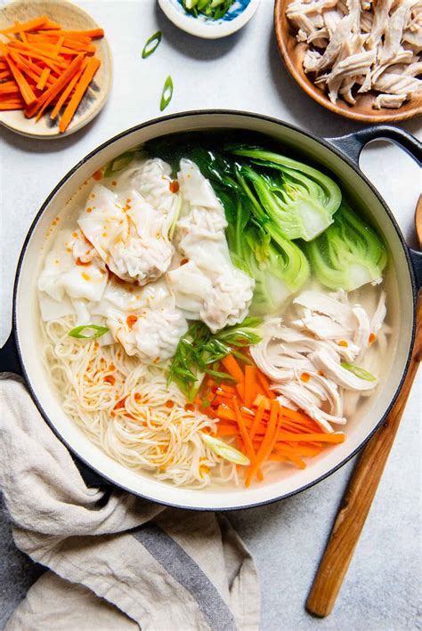 Chinese Chicken Wonton Noodle Soup Healthy Nibbles By Lisa Lin By