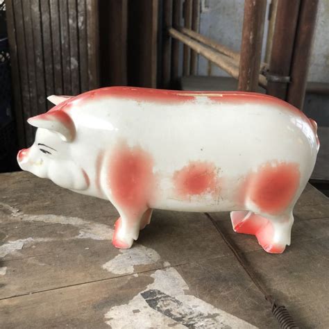 50s Vintage Rbrice Sausage Co Rices Advertising Piggy Coin Bank