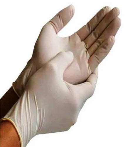 Arms White Surgical Disposable Covid 19 Gloves Rubber For Virus