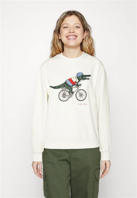 lacoste lacoste x netflix sex education sweatshirt sweatshirts flour hvid zalando dk