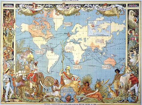 Map British Empire 1886 Painting By Granger