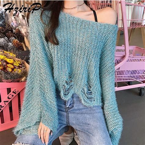 Hzirip 2018 Autumn Women High Quality Lazy Style Comfortable Knitted Female Sweaters Simple Sexy