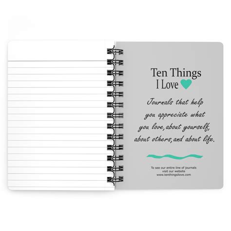 Ten Things I Love Self Appreciation Journal Ten Things I Love