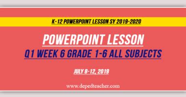 Powerpoint Lesson Q Week Grade All Subjects Deped Teachers Club
