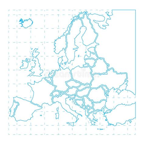 λεπτομερής χάρτης της ευρώπης χώρες γεωγραφικά σύνορα και ευρώπη