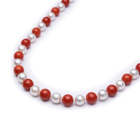 Pearl And Coral Necklace Vascas Jewellers