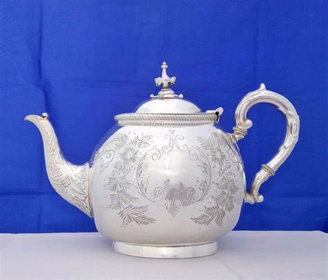 Victorian Silver Plate Ornate Teapot By Harrison Norfolk Works