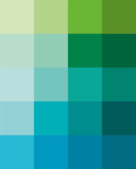 Convert colour aqua green to rgb, hex, pantone, ral or cmyk. Shades Dew Art Print - Pantone Color Blocks of Mint, Green ...