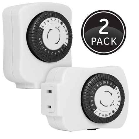 Ge 24 Hour Basic Indoor Plug In Mechanical Timers 2 Pack 15417