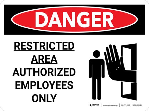 Danger Restricted Area Authorized Employees Only Landscape With