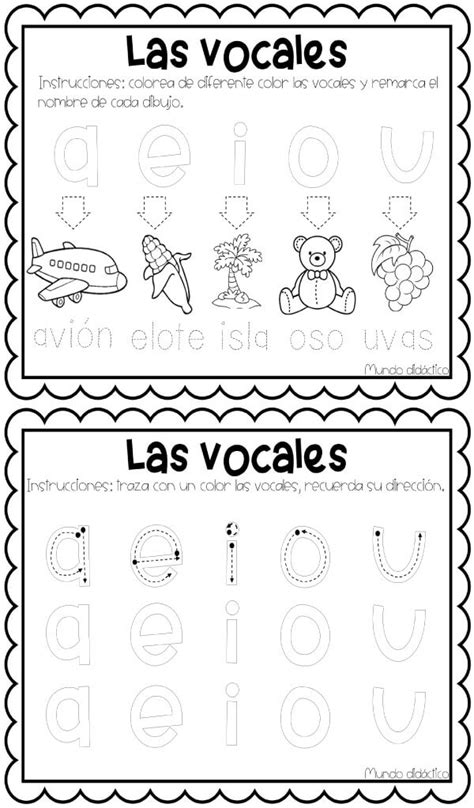 Fantasticos Ejercicios Para Trabajar Las Vocales En Preescolar Y Primer Images