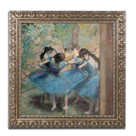 Trademark Art Dancers In Blue 1890 By Edgar Degas Framed Painting